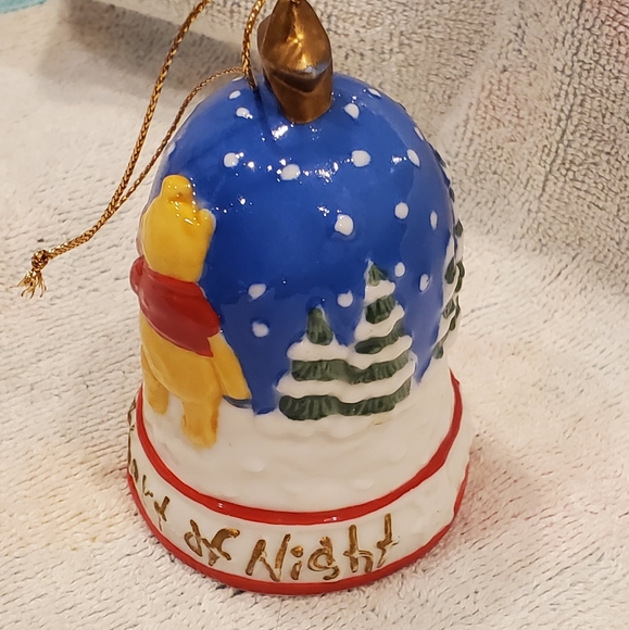 Classic Pooh - A SILENT SORT OF NIGHT - bell Christmas ornament by Midwest - Picture 2 of 7